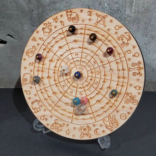 オーダーメイド／天然石のホロスコープ盤110mm 立体・オブジェ 小鳥