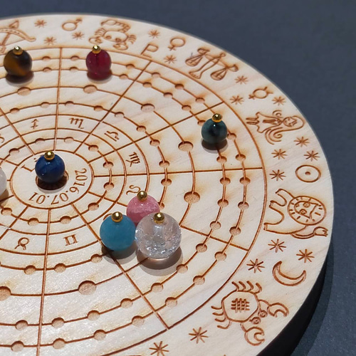 オーダーメイド／天然石のホロスコープ盤110mm 立体・オブジェ 小鳥