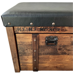 宝箱ベンチ[MI-MI-MOKO]大容量収納付きベンチ クッション付きベンチ 木製ベンチ ダイニングベンチ 6枚目の画像