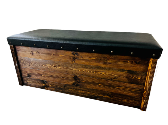 宝箱ベンチ[MI-MI-MOKO]大容量収納付きベンチ クッション付きベンチ 木製ベンチ ダイニングベンチ MI 宝箱ベンチ MOKO