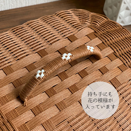 ciel様専用 ピクニックバスケット奥開き蓋 レザーハンドル 足