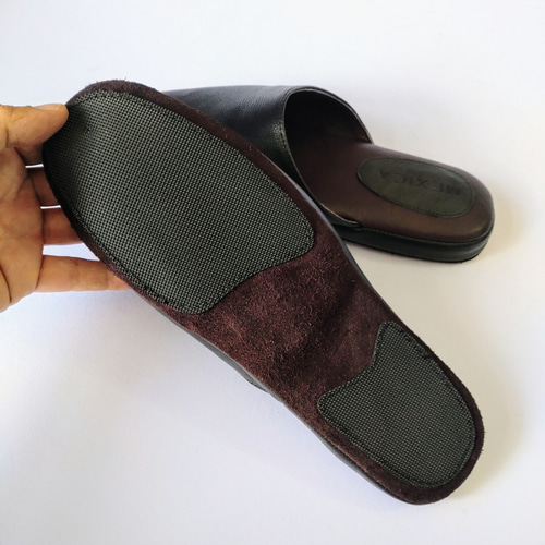 ◇サイズ無料調整可能◇本革レザー◇新ソール◇足に馴染む本革スリッパ