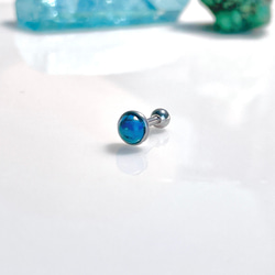 ひとつぶ天然石シリーズ ブルージャスパー 天然石 ボディピアス 16G