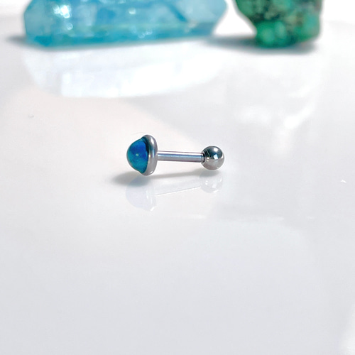 ひとつぶ天然石シリーズ ブルージャスパー 天然石 ボディピアス 16G