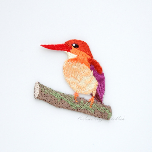 【リュウキュウアカショウビン】ビーズ刺繍ブローチバッグチャーム 851eee0edfe28425d0de3a11042d87
