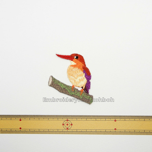 リュウキュウアカショウビン 鳥 野鳥 刺繍ワッペン ワッペン