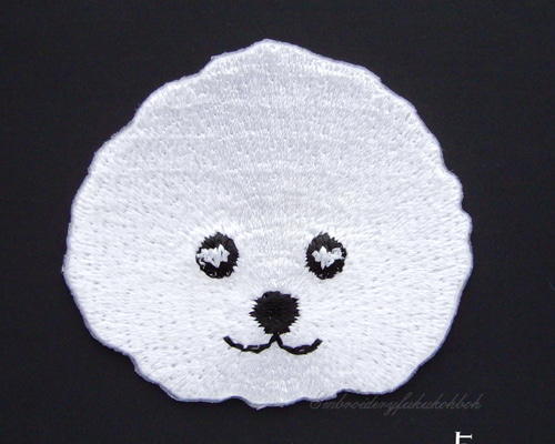 顔下ネーム付きワッペン【見本】犬ワッペン ビションフリーゼワッペン