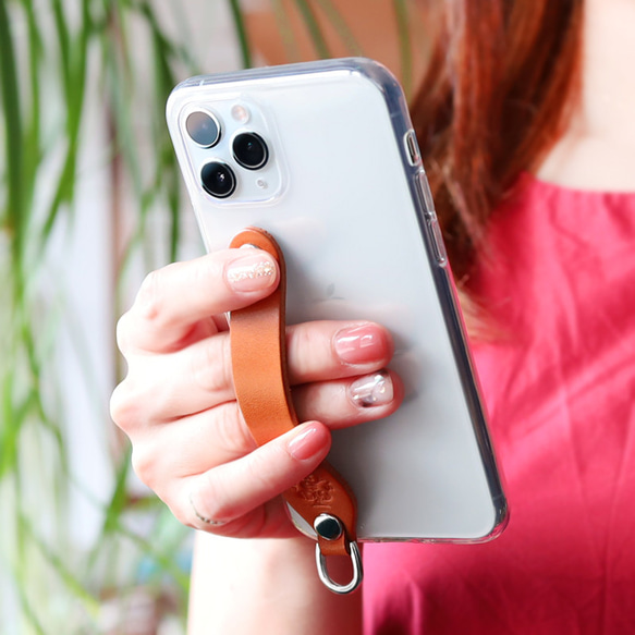 “iPhone シンプルグリップケース”14色 TPU iPhone17 16 15 14 13 12 栃木レザー 本革 1枚目の画像