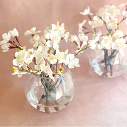 桜を生けた日本の心を一年中楽しめるアーティフィシャルフラワー花器付きセット 4枚目の画像