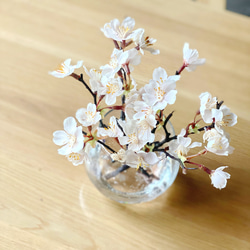 桜を生けた日本の心を一年中楽しめるアーティフィシャルフラワー花器付きセット 3枚目の画像