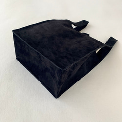 (M)  小さな革のレジブクロ レザーバッグ エコバッグ ミニバッグ レジ袋 ミニマル ブラック 黒 8枚目の画像