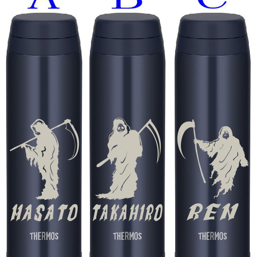 死神イラスト サーモス 名入れ サーモス 水筒 500ml 人気のダーク