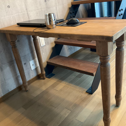 アイアン階段 テーブル ベンチ 猫カフェDYIロフト製作キャットタワー木