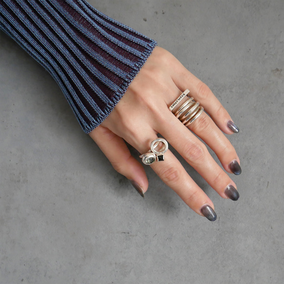 【送料無料・再販・サイズ調整可】テトラゴナリング / silver　R046 5枚目の画像