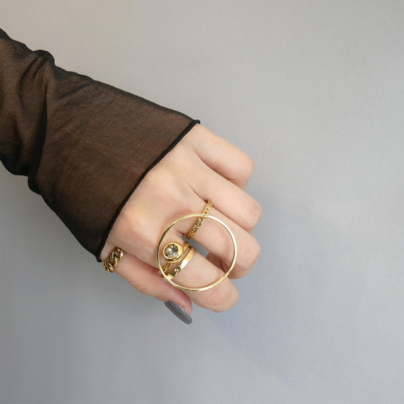 【送料無料・再販・サイズ調整可】テトラゴナリング / silver　R046 10枚目の画像