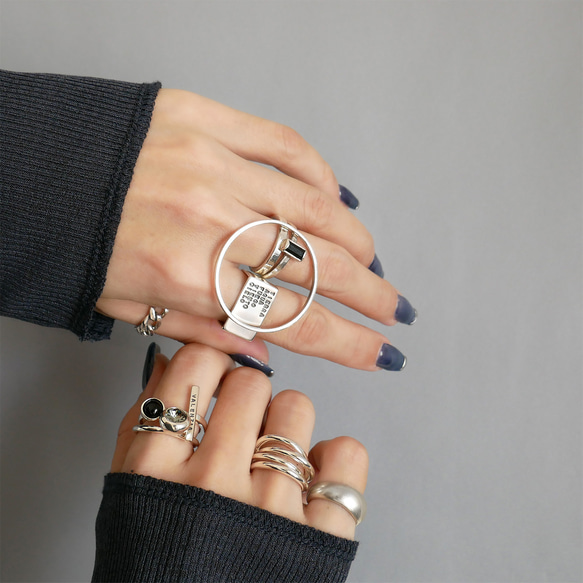 【送料無料・再販・サイズ調整可】テトラゴナリング / silver　R046 3枚目の画像