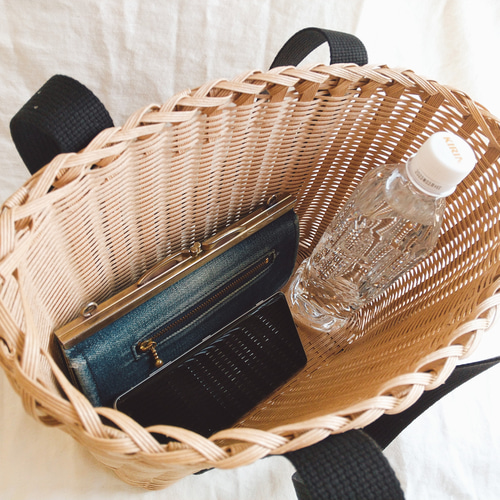 かごバッグ【グレー】クラフトバンド ナチュラル 夏 涼しげ かご