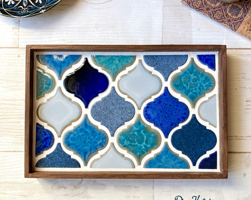 古道具　タイルトレー2枚セット① 4e9d62bab45bfeb256db1f527d19fa