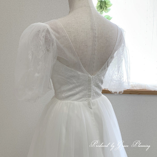 AMI dress by Creema  Aラインドレス 結婚式 二次会 演奏会 カラードレス 結婚式 演奏会 付け袖 ロングドレス 二次会 花嫁