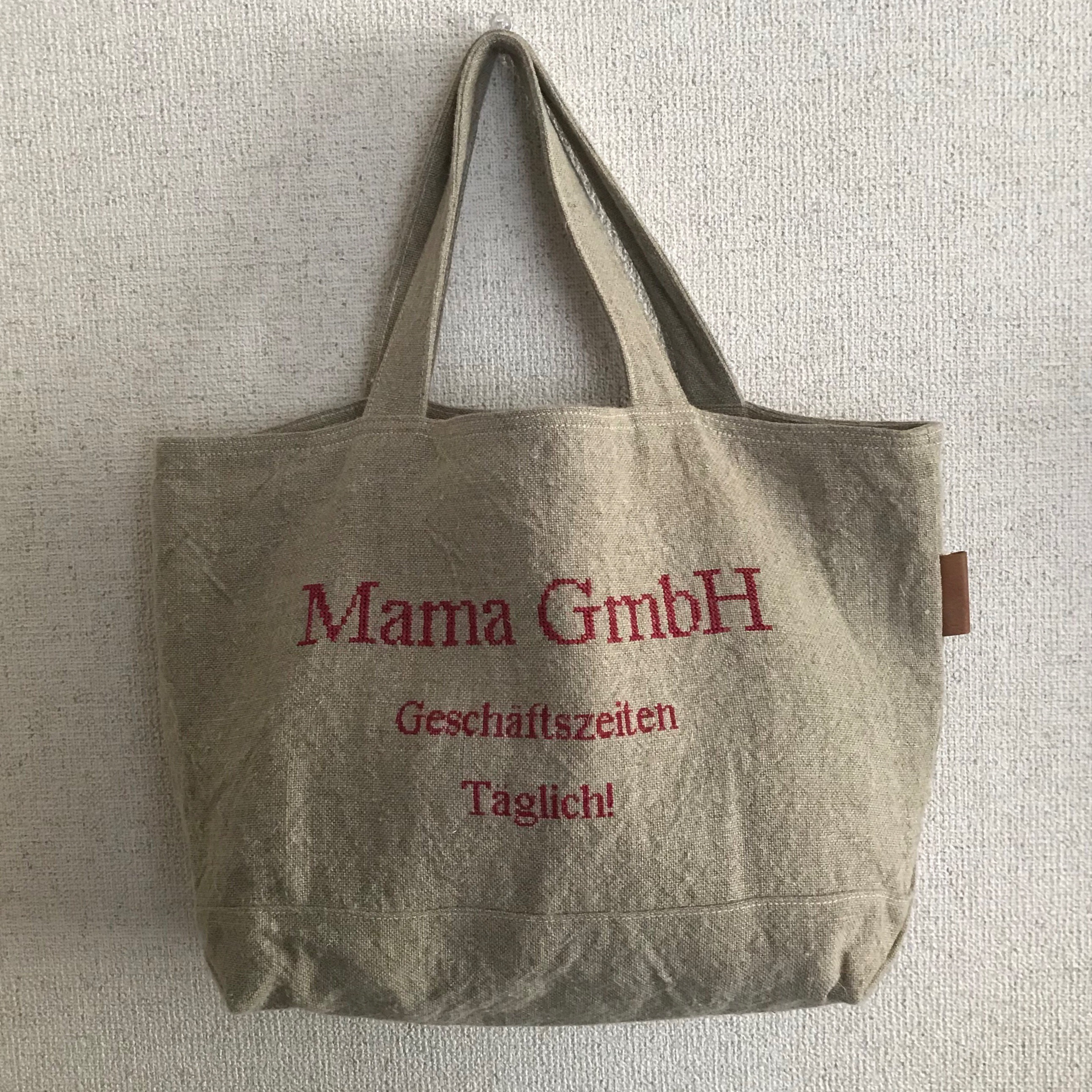 ドイツ語のママバッグ クロスステッチ【受注製作】