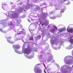 チェコ ビーズ ドロップ 6x9mm 10個 ライラック クリア ppnalia 4枚目の画像