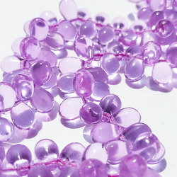 チェコ ビーズ ドロップ 6x9mm 10個 ライラック クリア ppnalia 2枚目の画像