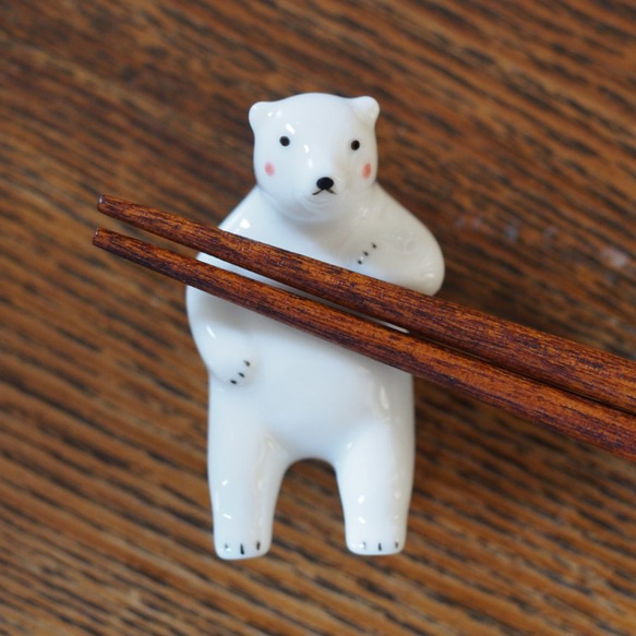北極熊熊吉 筷子架　/cheeks 第3張的照片