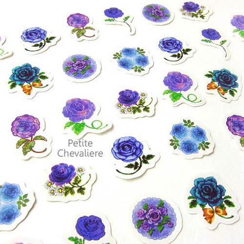 ブルーローズのフレークシール/40枚入り シール・ステッカー