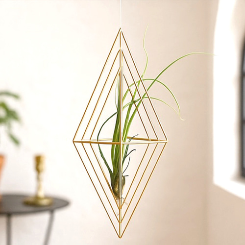 真鍮ヒンメリ◻︎エアプランツ付き 02 ◻︎北欧インテリア◻︎モビール