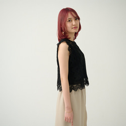 Morino Gakkou 花朵蕾絲襯衫 [黑色] | mg-lb-bk 第12張的照片