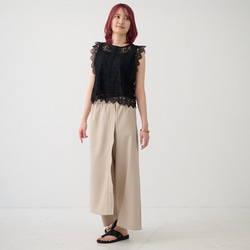 Morino Gakkou 花朵蕾絲襯衫 [黑色] | mg-lb-bk 第15張的照片