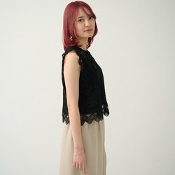 Morino Gakkou 花朵蕾絲襯衫 [黑色] | mg-lb-bk 第10張的照片