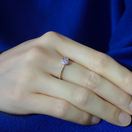 ステラ クラシック リング 〔プラチナ K18 ダイヤモンド ミルグレイン  