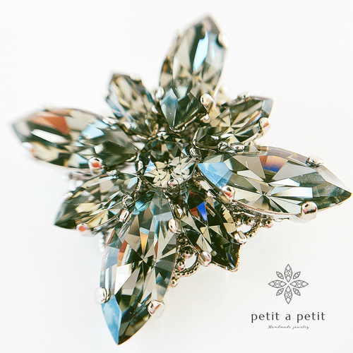 スワロフスキー®︎ ヘアゴムorポニーフック Lサイズ clématite Lt