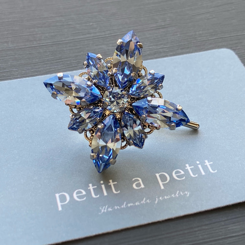 スワロフスキー®︎ ヘアゴムorポニーフック Lサイズ clématite Lt