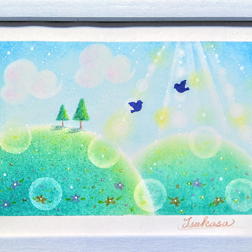 パステルアート 丘の上の朝 パステル画原画 絵画 T's Arts 通販