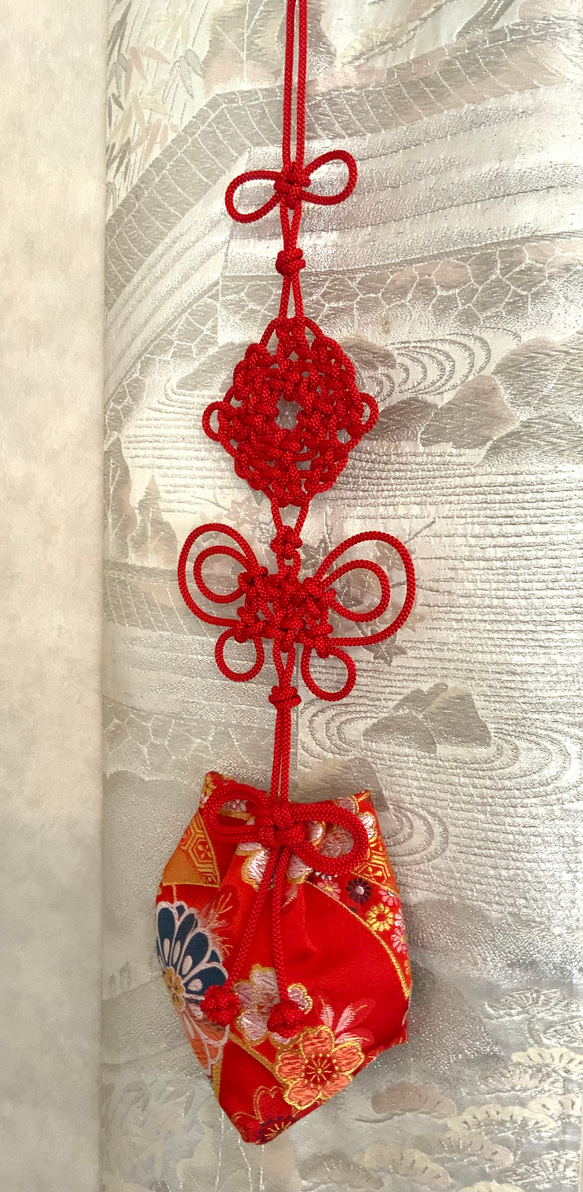 かりろく（掛け香）大  赤（wall-hanging incense bag)　 3枚目の画像