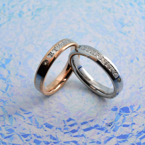 リング サージカルステンレス ペアリング 刻印　結婚指輪 婚約指輪 シンプル