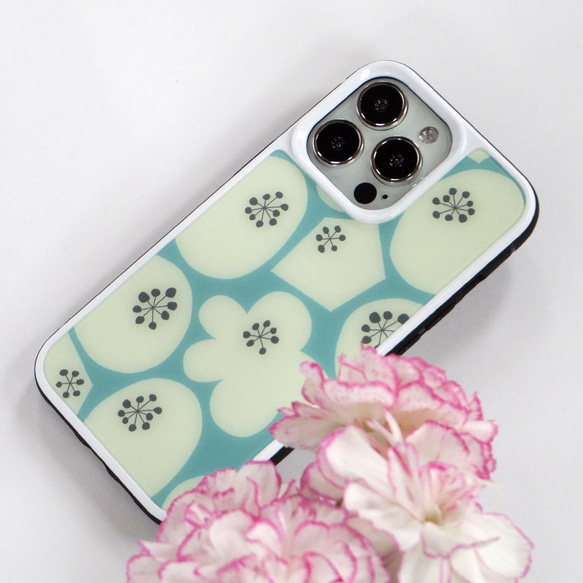 【iPhone17対応】お花と暮らそう 強化ガラスケース 北欧 スマホケース/スマホカバー 9H強化ガラス 花 花柄 8枚目の画像