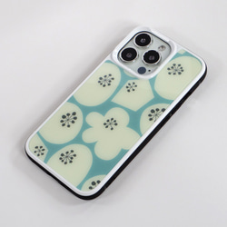 【iPhone17対応】お花と暮らそう 強化ガラスケース 北欧 スマホケース/スマホカバー 9H強化ガラス 花 花柄 4枚目の画像