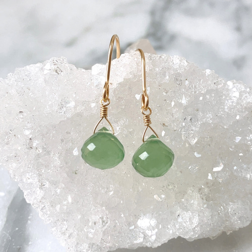 14kgfサーペンティンピアス/イヤリング 14kgfサーペンティン・エメラルドピアス/イヤリング