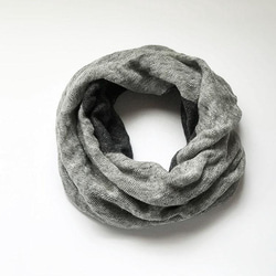 法國亞麻加撚雙面編織毛衣，灰色/棕色 第5張的照片