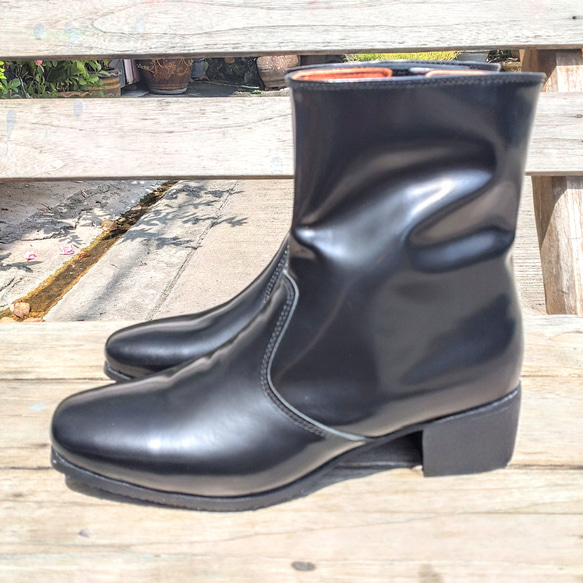 ◇無料サイズ調整◇本革ブーツ◇雨雪用底交換可◇防水◇本革レザー◇レディース◇楽々サイドジップ◇ 3枚目の画像