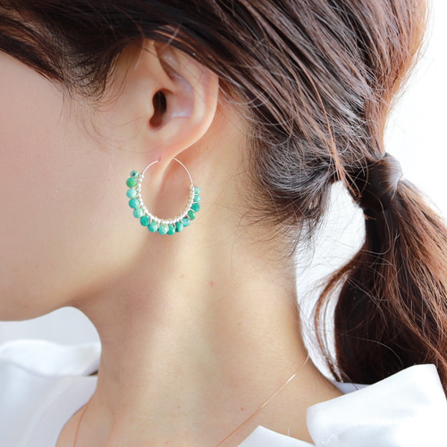 anq. ピアス 「anq.」K10・Limited Stone ピアス ラブラドライト