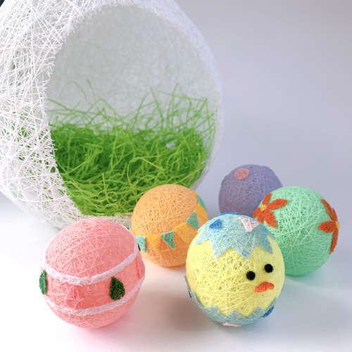 糸玉インテリア うさぎのイースターバスケット その他置物 Chag(ちゃぐ