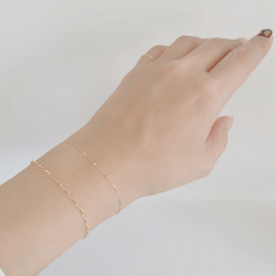 人気【K10YG】華奢 長さが選べる♡Simple Bracelet〜petal* 5枚目の画像