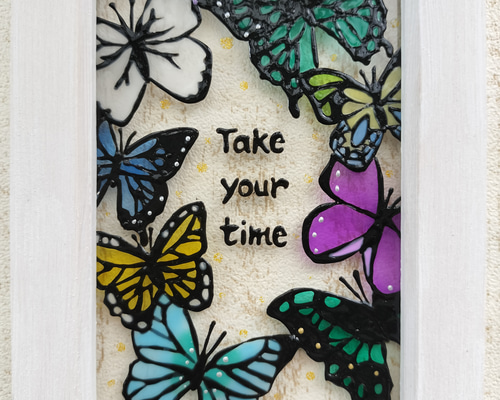 世界の珍蝶 ヴィンテージ ステンドグラス バタフライコレクション 蝶々 大型 送料無料*ステンドグラス風*蝶・バタフライ・ナチュラル雑貨