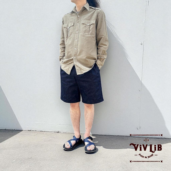 9.5oz・クラシックデザインのデニムハーフパンツ｜岡山