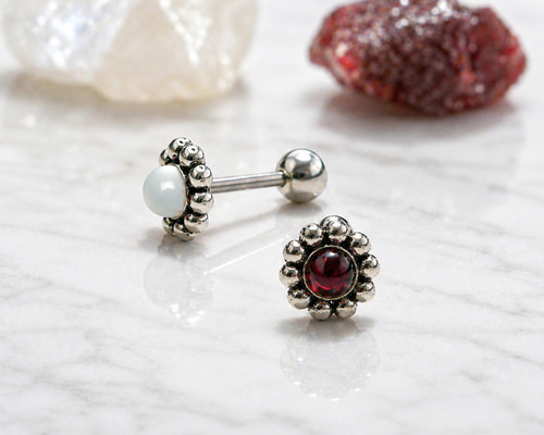 Garnet Veil〈ガーネットヴェイル〉 ボディピアス ガーネット 14G 16G