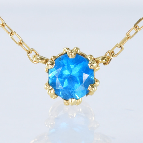 ネオンブルーアパタイト ネックレス 大粒クラス ネオンブルーアパタイト 1.99ct ダイヤモンド 0.37ct プラチナ